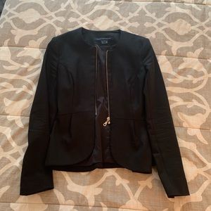 French connection perplum blazer with zipper